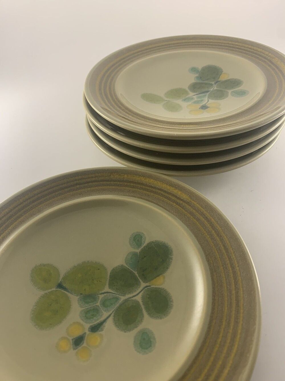 Franciscan Earthenware Pebble Beach bread plates (set of 5) vintage 60s-70s